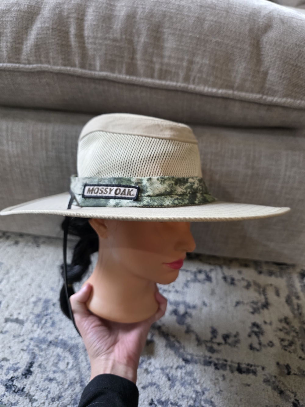 Mossy Oak Men's Safari Boonie Hat Tan Camo Band Mesh L/XL